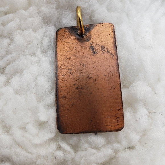 Copper Rectangle Ballet Dancer Pendant - Picture 3 of 3